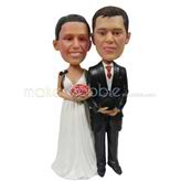 The suit man and his wife custom bobbleheads