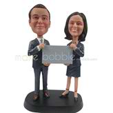 The suit man and the suit woman custom bobbleheads