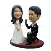 The suit man is courting the woman custom bobbleheads