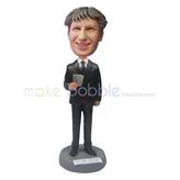 The suit man smiling custom bobbleheads