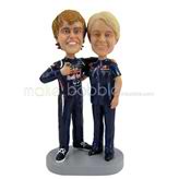 The two men look very close custom bobbleheads