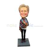 The woman dresses in coat custom bobbleheads