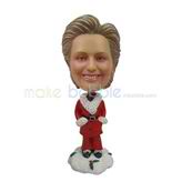 The woman in red hands in his pockets custom bobbleheads