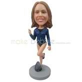 The woman in short custom bobbleheads