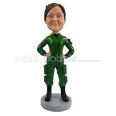 The woman is a soldier custom bobbleheads