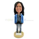 The woman is fashiong custom bobbleheads