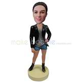 The woman is very fashion custom bobbleheads