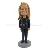 The woman smiles custom bobbleheads