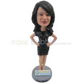 The woman stands on the stage custom bobbleheads