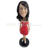 The woman takes the wallet custom bobbleheads