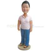 The woman with short hair custom bobbleheads