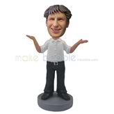 Custom man bobbleheads making a speech