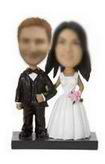 Wedding bobblehead with  classic black and white