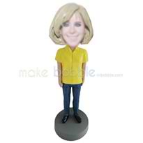 jaune personnalisé t-shirt femmes figurines