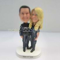 figurines de gâteau de mariage de couples de police personnalisé professionnels