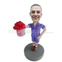 homme et fleurs figurines personnalisées