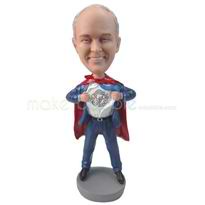 Custom superman bobble heads doll with red cape