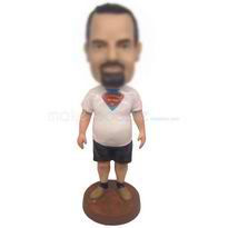 homme sur mesure personnalisé en surhomme T-shirt blanc bobblehead