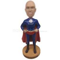 style personnalisé super homme portant des collants et cape bobblehead