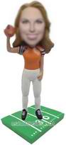 Personalized custom woman with her football bobblehead