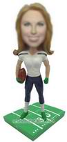 Personalized custom strong football female athlete bobblehead