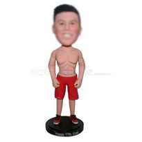 homme fort personnalisés figurines de short rouge 