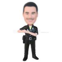 homme en uniforme de police tenant un pistolet personnalisés figurines 