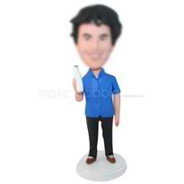 homme en costume décontracté tenant une bouteille personnalisés figurines 