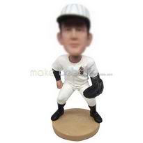 joueur de baseball dans figurines personnalisées blanc de costume de sport 