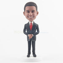 Custom man bobblehead in red tie