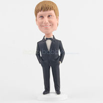 Custom male bobblehead in suit