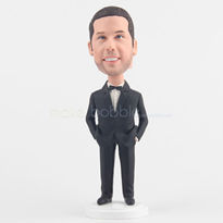 Personnalis handsoman groomsman figurine mains sien pockests