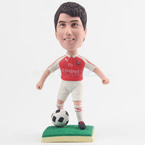 Football joueur figurine rouge tissu