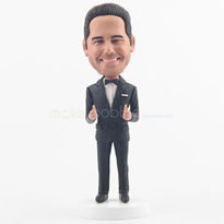 Personnalis groomsman noir costume figurine