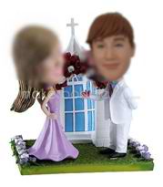 figurines de mariage de l'église personnalisé personnalisé