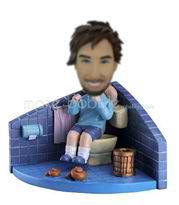 homme sur mesure personnalisé dans les figurines de toilette