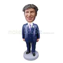 Custom smiles man bobbleheads with suit