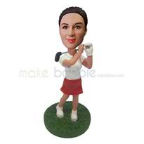 La femme joue au golf personnalisés figurines