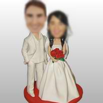 figurines de robe de mariage blanc 